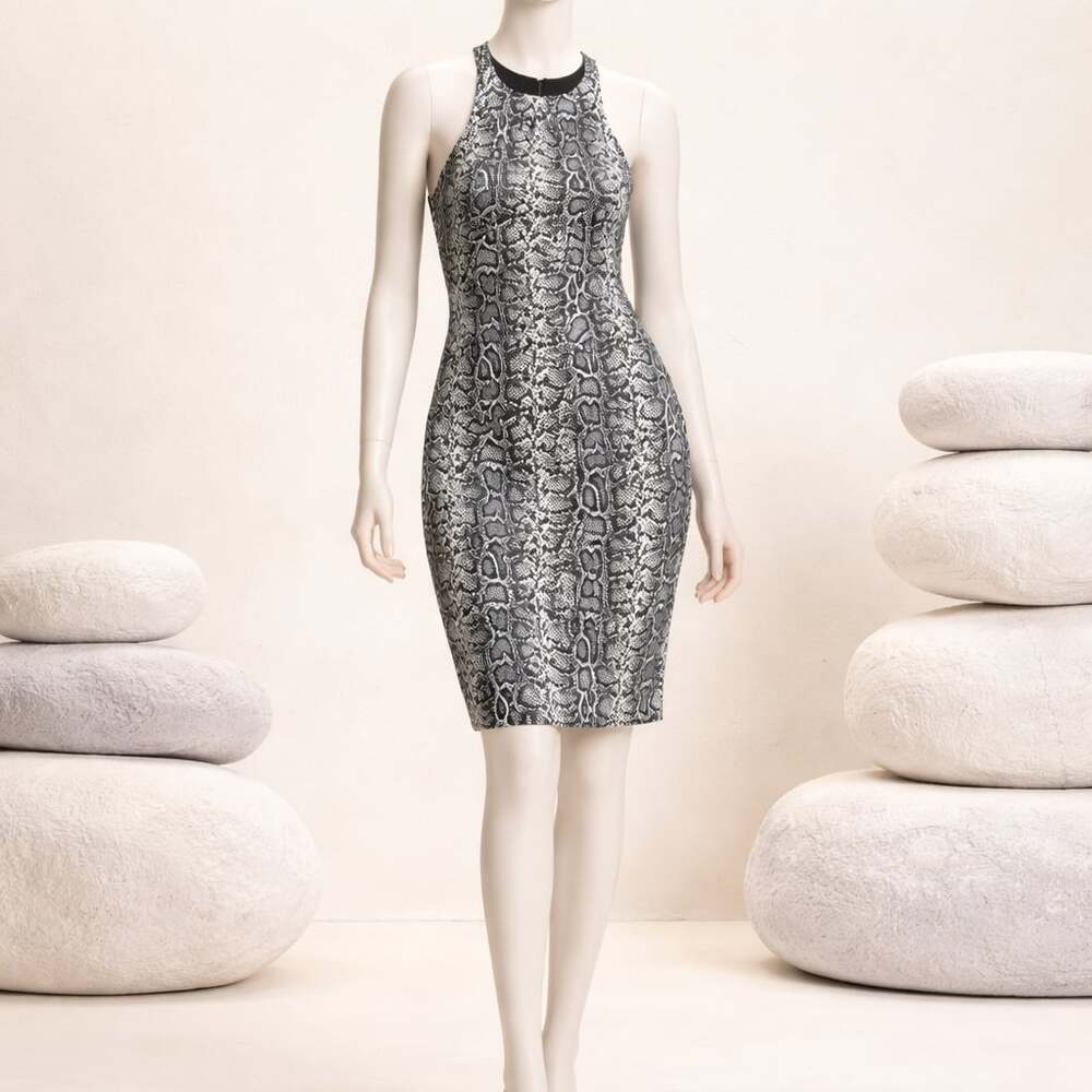 Michael Kors Collection Snake Print Racerback Sheath Dress Size 10